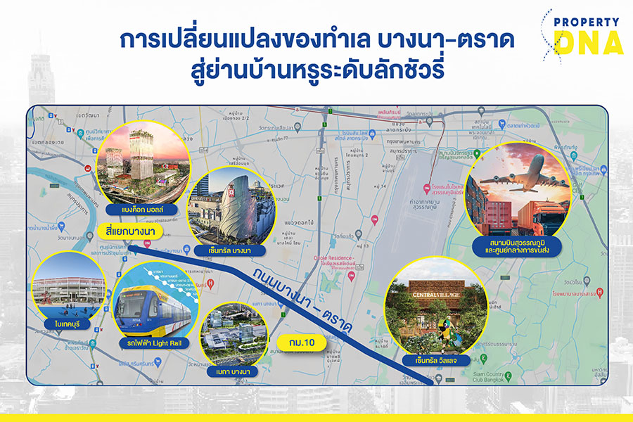 การเปลี่ยนแปลงของทำเลบางนา-ตราด สู่ย่านพัฒนาโครงการบ้านหรูระดับลักชัวรี่ โดยพร็อพเพอร์ตี้ ดีเอ็นเอ (Property DNA)